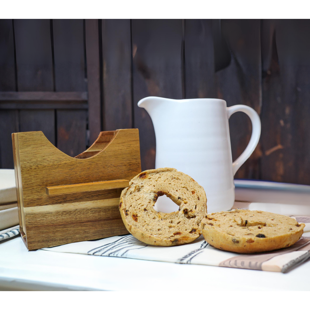 Acacia Wood Bagel Slicer - Elegant and Practical Kitchen Tool